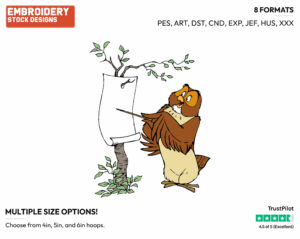 Owl Teaching - Disney Characters - Back to School - Holiday Inspired Embroidery Design in 3 sizes & 8 formats