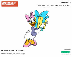 Daisy Duck - Disney Characters - Birthdays & Parties - Holiday Inspired Embroidery Design in 3 sizes & 8 formats