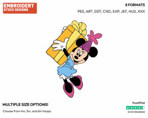 Minnie Mouse - Disney Characters - Birthdays & Parties - Holiday Inspired Embroidery Design in 3 sizes & 8 formats