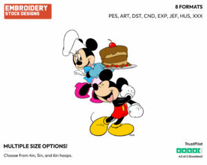 Mickey & Minnie Mouse - Disney Characters - Birthdays & Parties - Holiday Inspired Embroidery Design in 3 sizes & 8 formats