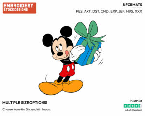 Mickey Mouse - Disney Characters - Birthdays & Parties - Holiday Inspired Embroidery Design in 3 sizes & 8 formats