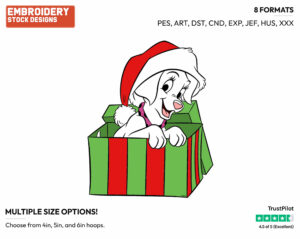Oddball In Gift Box - Disney Characters - Christmas - Holiday Inspired Embroidery Design in 3 sizes & 8 formats