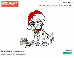 Dalmatian Puppy Christmas Gift - Disney Characters - Christmas - Holiday Inspired Embroidery Design in 3 sizes & 8 formats