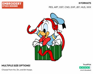 Baby Donald - Disney Characters - Christmas - Holiday Inspired Embroidery Design in 3 sizes & 8 formats