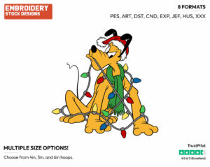 Puto Christmas Lights - Disney Characters - Christmas - Holiday Inspired Embroidery Design in 3 sizes & 8 formats