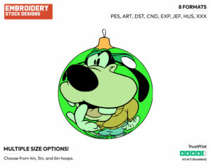 Goofy Ornament - Disney Characters - Christmas - Holiday Inspired Embroidery Design in 3 sizes & 8 formats