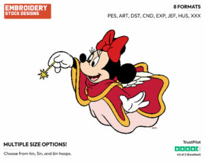 Minnie Mouse - Disney Characters - Christmas - Holiday Inspired Embroidery Design in 3 sizes & 8 formats