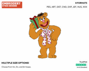 Fozzie - Disney Characters - Christmas - Holiday Inspired Embroidery Design in 3 sizes & 8 formats