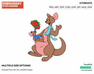 Roo Giving Kanga A Present - Disney Characters - Christmas - Holiday Inspired Embroidery Design in 3 sizes & 8 formats