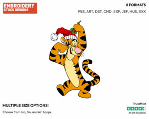 Tigger Mistletoe - Disney Characters - Christmas - Holiday Inspired Embroidery Design in 3 sizes & 8 formats