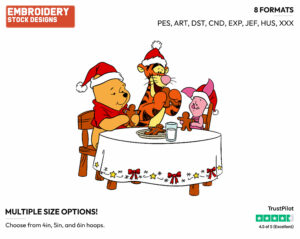 Winnie, Tigger, Piglet Gingerbread Cookies - Disney Characters - Christmas - Holiday Inspired Embroidery Design in 3 sizes & 8 formats