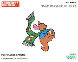 Roo - Disney Characters - Christmas - Holiday Inspired Embroidery Design in 3 sizes & 8 formats