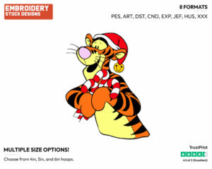 Tigger Candy Canes - Disney Characters - Christmas - Holiday Inspired Embroidery Design in 3 sizes & 8 formats