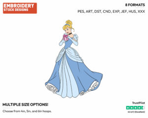 Cinderella's Christmas Present - Disney Characters - Christmas - Holiday Inspired Embroidery Design in 3 sizes & 8 formats