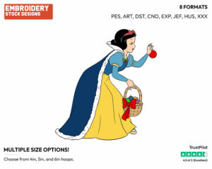 Snow White Ornaments - Disney Characters - Christmas - Holiday Inspired Embroidery Design in 3 sizes & 8 formats