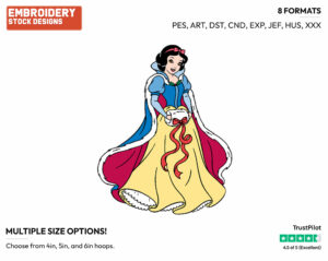 Snow White - Disney Characters - Christmas - Holiday Inspired Embroidery Design in 3 sizes & 8 formats
