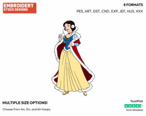 Snow White - Disney Characters - Christmas - Holiday Inspired Embroidery Design in 3 sizes & 8 formats