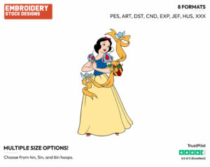 Snow White - Disney Characters - Christmas - Holiday Inspired Embroidery Design in 3 sizes & 8 formats