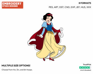 Snow White - Disney Characters - Christmas - Holiday Inspired Embroidery Design in 3 sizes & 8 formats