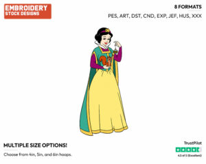 Snow White - Disney Characters - Christmas - Holiday Inspired Embroidery Design in 3 sizes & 8 formats