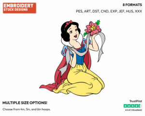 Snow White - Disney Characters - Christmas - Holiday Inspired Embroidery Design in 3 sizes & 8 formats
