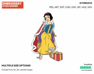 Snow White - Disney Characters - Christmas - Holiday Inspired Embroidery Design in 3 sizes & 8 formats