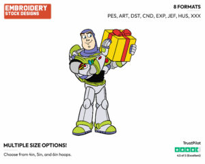 Buzz Lightyear - Disney Characters - Christmas - Holiday Inspired Embroidery Design in 3 sizes & 8 formats