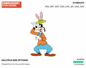 Goofy Dressed Up For Easter - Disney Characters - Easter - Holiday Inspired Embroidery Design in 3 sizes & 8 formats