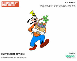 Goofy - Disney Characters - Easter - Holiday Inspired Embroidery Design in 3 sizes & 8 formats