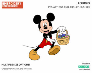 Mickey Mouse - Disney Characters - Easter - Holiday Inspired Embroidery Design in 3 sizes & 8 formats