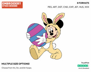 Mickey - Disney Characters - Easter - Holiday Inspired Embroidery Design in 3 sizes & 8 formats