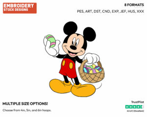 Mickey - Disney Characters - Easter - Holiday Inspired Embroidery Design in 3 sizes & 8 formats