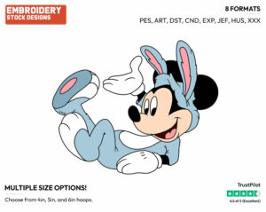 Mickey - Disney Characters - Easter - Holiday Inspired Embroidery Design in 3 sizes & 8 formats