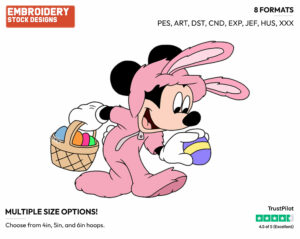 Mickey - Disney Characters - Easter - Holiday Inspired Embroidery Design in 3 sizes & 8 formats