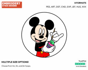 Mickey - Disney Characters - Easter - Holiday Inspired Embroidery Design in 3 sizes & 8 formats