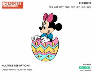 Minnie Mouse  Easter Egg - Disney Characters - Easter - Holiday Inspired Embroidery Design in 3 sizes & 8 formats