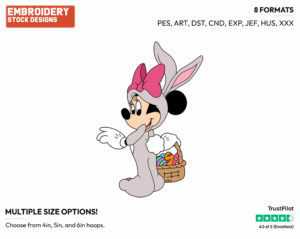 Minnie Mouse - Disney Characters - Easter - Holiday Inspired Embroidery Design in 3 sizes & 8 formats