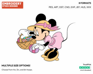 Minnie - Disney Characters - Easter - Holiday Inspired Embroidery Design in 3 sizes & 8 formats