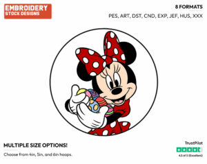 Minnie - Disney Characters - Easter - Holiday Inspired Embroidery Design in 3 sizes & 8 formats