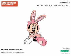 Minnie - Disney Characters - Easter - Holiday Inspired Embroidery Design in 3 sizes & 8 formats