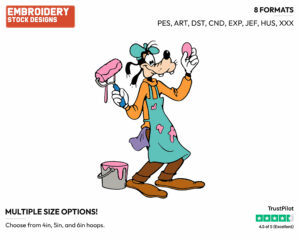 Goofy Painting Easter Egg - Disney Characters - Easter - Holiday Inspired Embroidery Design in 3 sizes & 8 formats