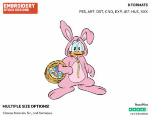 Easter Bunny Donald - Disney Characters - Easter - Holiday Inspired Embroidery Design in 3 sizes & 8 formats
