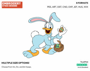 Donald - Disney Characters - Easter - Holiday Inspired Embroidery Design in 3 sizes & 8 formats