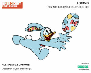 Donald - Disney Characters - Easter - Holiday Inspired Embroidery Design in 3 sizes & 8 formats