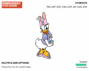 Daisy Wearing Bunny Ears - Disney Characters - Easter - Holiday Inspired Embroidery Design in 3 sizes & 8 formats