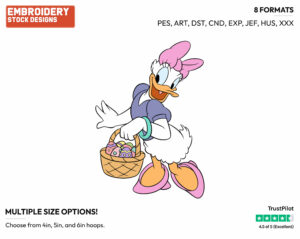 Daisy Duck - Disney Characters - Easter - Holiday Inspired Embroidery Design in 3 sizes & 8 formats