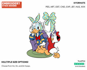 Donald Duck, Huey - Disney Characters - Easter - Holiday Inspired Embroidery Design in 3 sizes & 8 formats