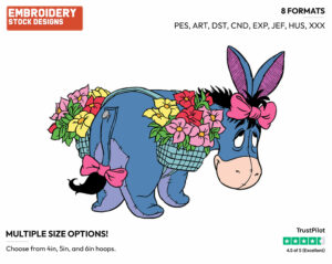 Easter Bunny Eeyore - Disney Characters - Easter - Holiday Inspired Embroidery Design in 3 sizes & 8 formats