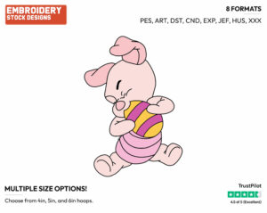 Baby Piglet - Disney Characters - Easter - Holiday Inspired Embroidery Design in 3 sizes & 8 formats