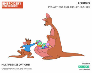 Kanga, Roo - Disney Characters - Easter - Holiday Inspired Embroidery Design in 3 sizes & 8 formats